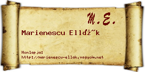 Marienescu Ellák névjegykártya